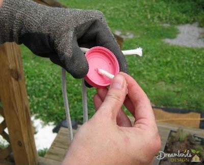Thread a string through the cap