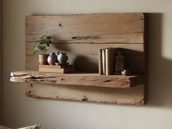A floating shelf from an old door