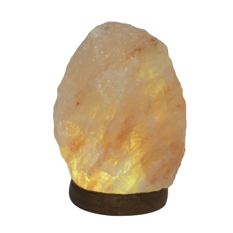 Bold Yellow Crystal Salt Lamp in the Attic Room