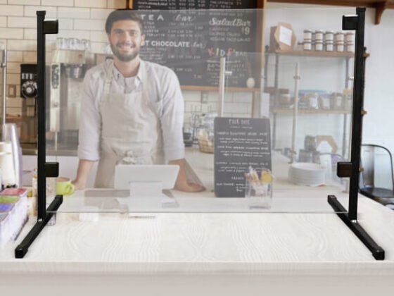 Featured image - COVID-19 Protection - Glass Sneeze Guard for Counters of Hospitals and Medical Stores
