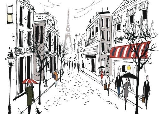 Paris Street with Pedestrians image - Paris Street with Pedestrians
