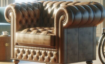 A vintage-style Chesterfield sofa with rich, sumptuous upholstery and added features for senior safety and comfort.