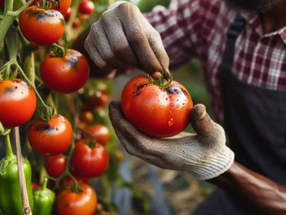Black spots on tomato harvesting