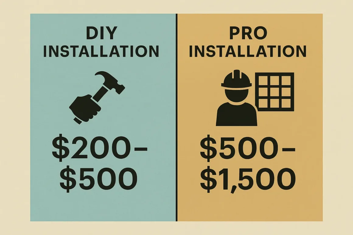 Cost comparison infographic DIY vs. pro installation