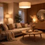 Decorative lighting creating a warm and balanced atmosphere in a modern living room