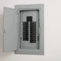 electrical panel with circuit breakers in a residential home showing common electrical system setup