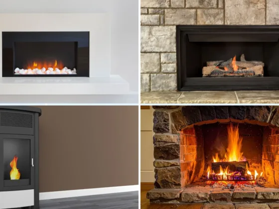 Comparison of electric, gas, pellet, and wood-burning fireplaces for homeowners